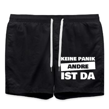 Prénom André - Short de bain - noir - Devant - AI Model Male 185 light (185cm)