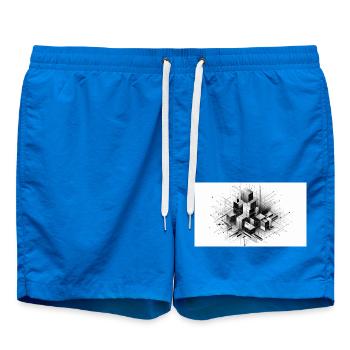 Abstract boxes - Swim Trunks - cobalt blue - Front