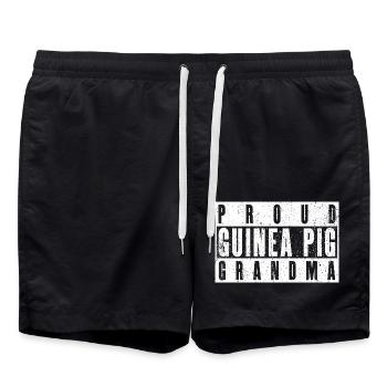 Proud guinea pig grandma - Swim Trunks - black - Front - AI Model Male 185 light (185cm)