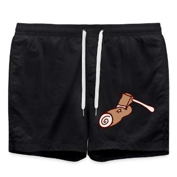 Hache Abattage d’arbres Bûcheron Forêt Souche Bois Couper - Short de bain - noir - Devant - AI Model Male 185 light (185cm)
