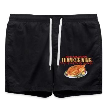 Thanksgiving Grateful - Swim Trunks - black - Front - AI Model Male 185 light (185cm)