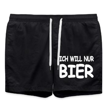 Bier - Badeshorts - Schwarz - Vorne - AI Model Male 185 light (185cm)