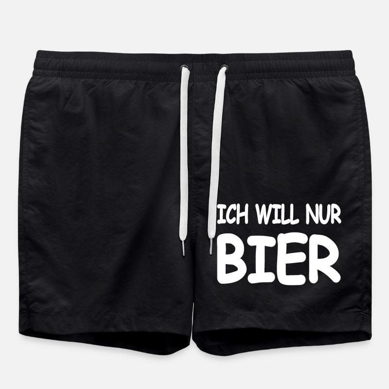 Bier - Badeshorts - Schwarz
