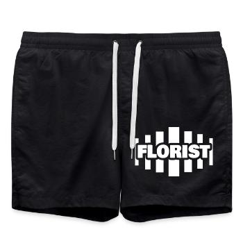 Florist als Beruf - Badeshorts - Schwarz - Vorne - AI Model Male 185 light (185cm)