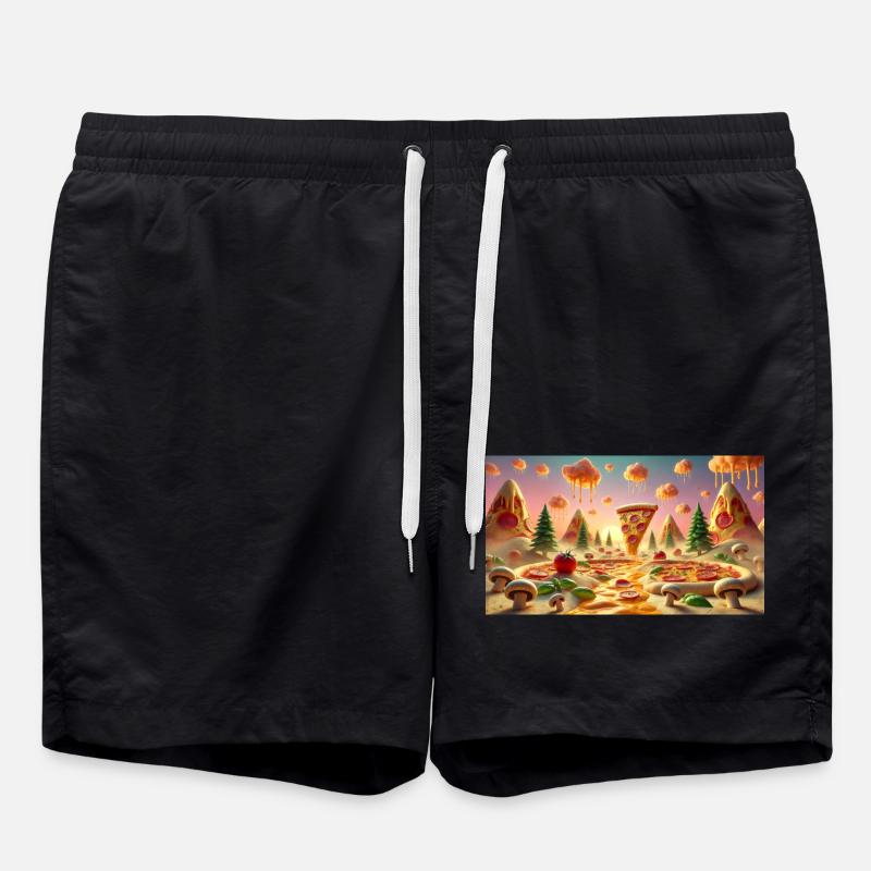Pizza - Swim Trunks - black