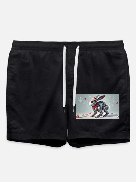 Weihnachtshase - Badeshorts - Schwarz