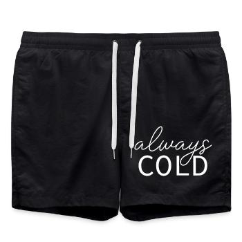 Always Cold Winter Season Literally Freezing - Swim Trunks - black - Front - AI Model Male 185 light (185cm)