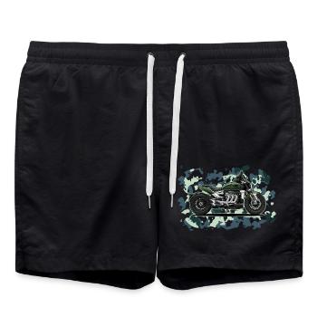 Cruiser // Custom // Motorcycle - Swim Trunks - black - Front - AI Model Male 185 light (185cm)