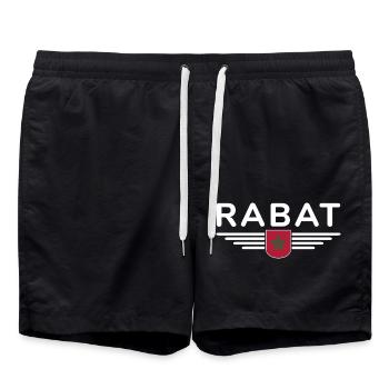 Marokko Rabat Fan Outfit Design T Shirt - Badeshorts - Schwarz - Vorne - AI Model Male 185 light (185cm)