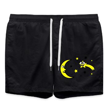mond und sterne - Badeshorts - Schwarz - Vorne - AI Model Male 185 light (185cm)