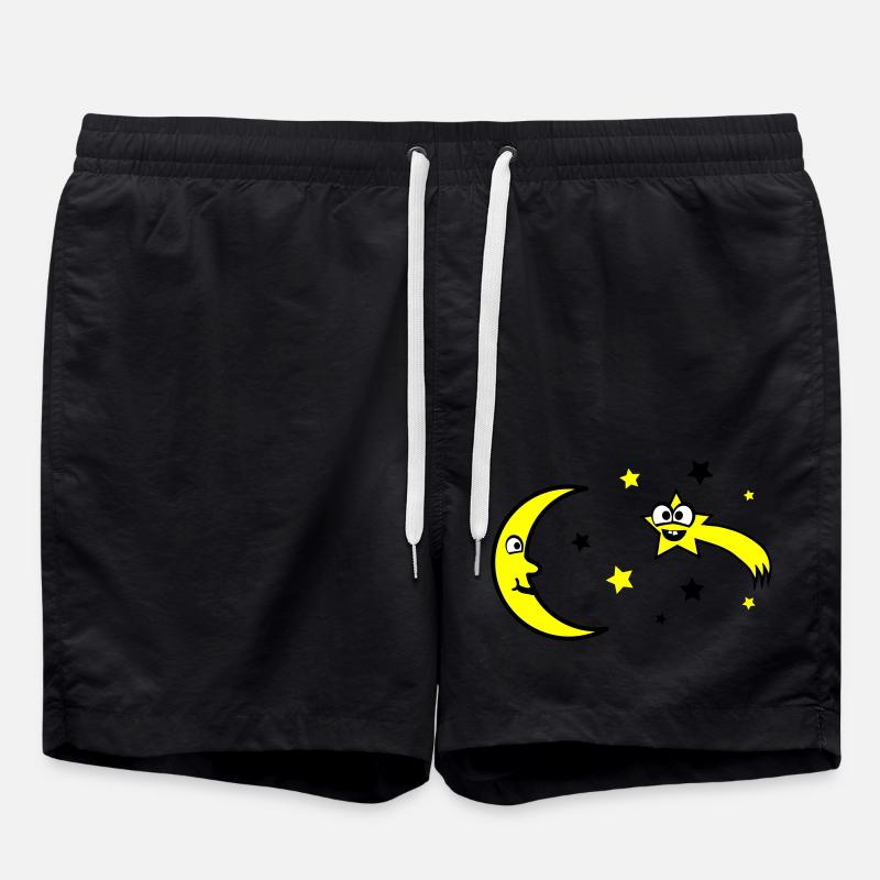 Moon and stars - Swim Trunks - black