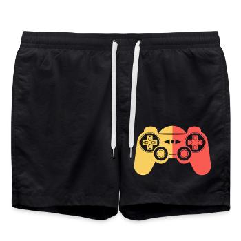 Vintage Retro Gaming Controller - Badeshorts - Schwarz - Vorne - AI Model Male 185 light (185cm)