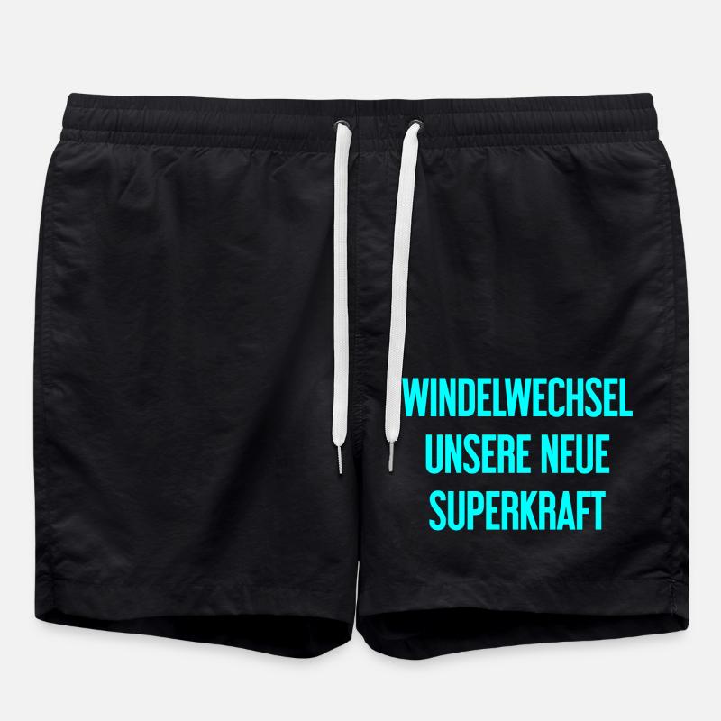 Diaper change – our new superpower - Swim Trunks - black