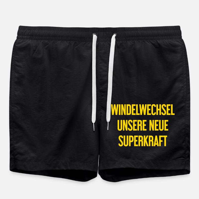 Diaper change – our new superpower - Swim Trunks - black