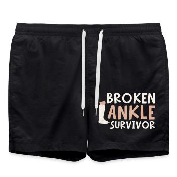 Broken Ankle Survivor - Badeshorts - Schwarz - Vorne - AI Model Male 185 light (185cm)