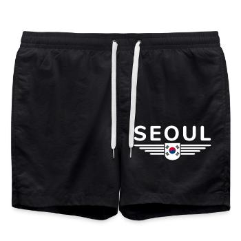Seoul Fan-T-Shirt für Korea-Liebhaber - Badeshorts - Schwarz - Vorne - AI Model Male 185 light (185cm)