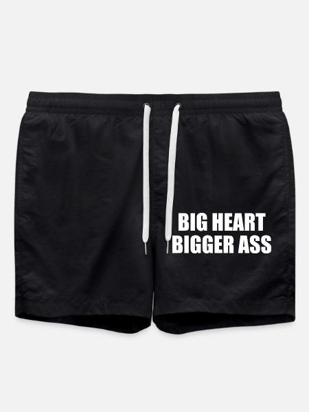 Big heart bigger ass - Swim Trunks - black