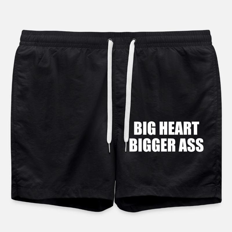 Big heart bigger ass - Swim Trunks - black