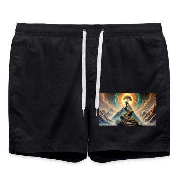 The way to the top - Swim Trunks - black - Front - AI Model Male 185 light (185cm)