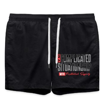 Dans une situation compliquée avec la méditation - Short de bain - noir - Devant - AI Model Male 185 light (185cm)