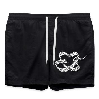 Herzförmige Schlange mit Mustern - Badeshorts - Schwarz - Vorne - AI Model Male 185 light (185cm)