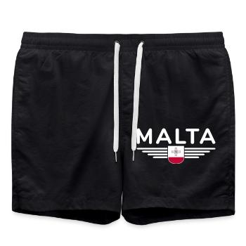 T-shirt Malte – Pour les fans de l’île - Short de bain - noir - Devant - AI Model Male 185 light (185cm)