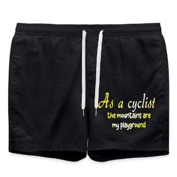 Vélo vélos bicyclette cycliste bike biker vtt 9 - Short de bain - noir - Devant - AI Model Male 185 light (185cm)