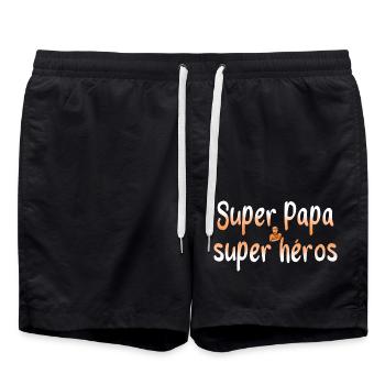 Daddy Santa Papuan Humor Joke Gift D - Swim Trunks - black - Front - AI Model Male 185 light (185cm)