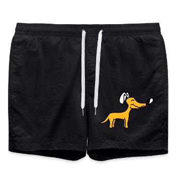 Chien Grand Nez Mignon Heureux Animal de compagnie Drôle Cool - Short de bain - noir - Devant - AI Model Male 185 light (185cm)