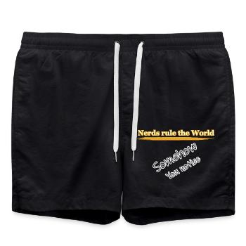 Nerds Rule - Badeshorts - Schwarz - Vorne - AI Model Male 185 light (185cm)