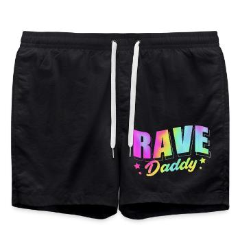 Rave Raver Techno music Techno bass Mixer - Swim Trunks - black - Front - AI Model Male 185 light (185cm)