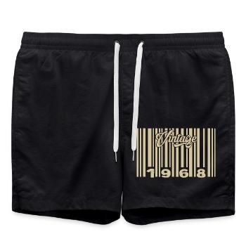 vintage 1968 Code barre 1968: Année 2025. - Short de bain - noir - Devant - AI Model Male 185 light (185cm)