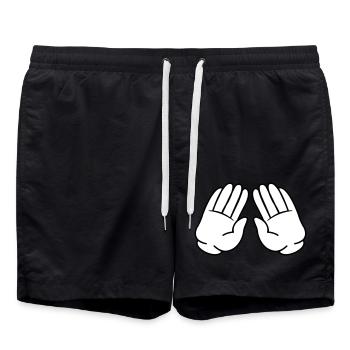 Mains de bande dessinée 02 - Short de bain - noir - Devant - AI Model Male 185 light (185cm)
