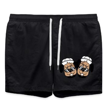 2 DJ Hunde Sonnenbrille Teenager Mütze Cappy Team - Badeshorts - Schwarz - Vorne - AI Model Male 185 light (185cm)