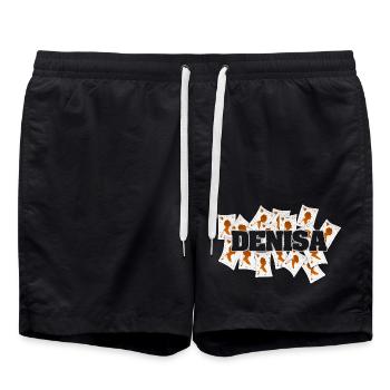 Geschenk für Denisa - Badeshorts - Schwarz - Vorne - AI Model Male 185 light (185cm)