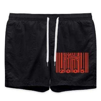 Jahrgang 2005 Geboren im Jahr 2005 20 Jahre alter Barcode Anniversai - Badeshorts - Schwarz - Vorne - AI Model Male 185 light (185cm)