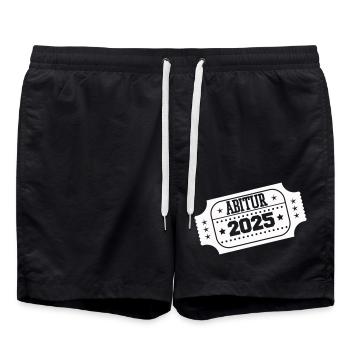 Abitur 2025 stamp - Swim Trunks - black - Front - AI Model Male 185 light (185cm)