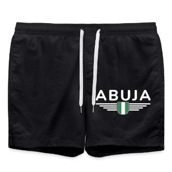 Abuja Design – Fier de la capitale du Nigeria - Short de bain - noir - Devant - AI Model Male 185 light (185cm)