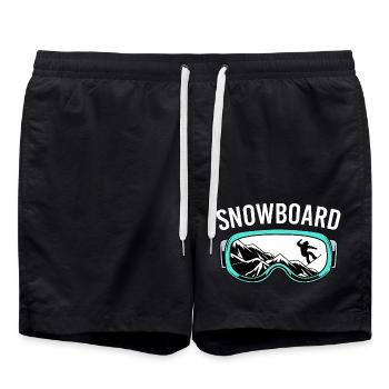 Snowboard Snowboarding Snowboardurlaub Snowboarder - Badeshorts - Schwarz - Vorne - AI Model Male 185 light (185cm)