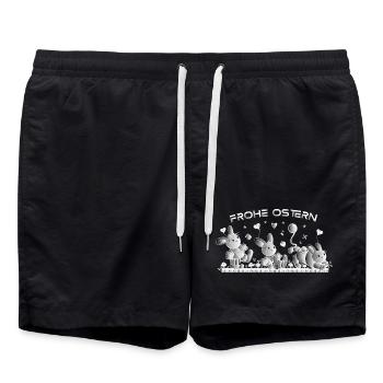 Joyeuses vœux de Pâques pour les vêtements et les accessoires ! - Short de bain - noir - Devant - AI Model Male 185 light (185cm)