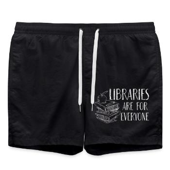 Libraries Are For Everyone 3 - Badeshorts - Schwarz - Vorne - AI Model Male 185 light (185cm)