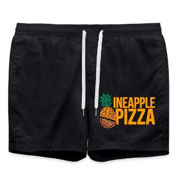 Pizza à l’ananas - Short de bain - noir - Devant - AI Model Male 185 light (185cm)