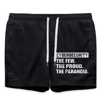 Cybersecurity Paranoia Humor Design - Badeshorts - Schwarz - Vorne - AI Model Male 185 light (185cm)
