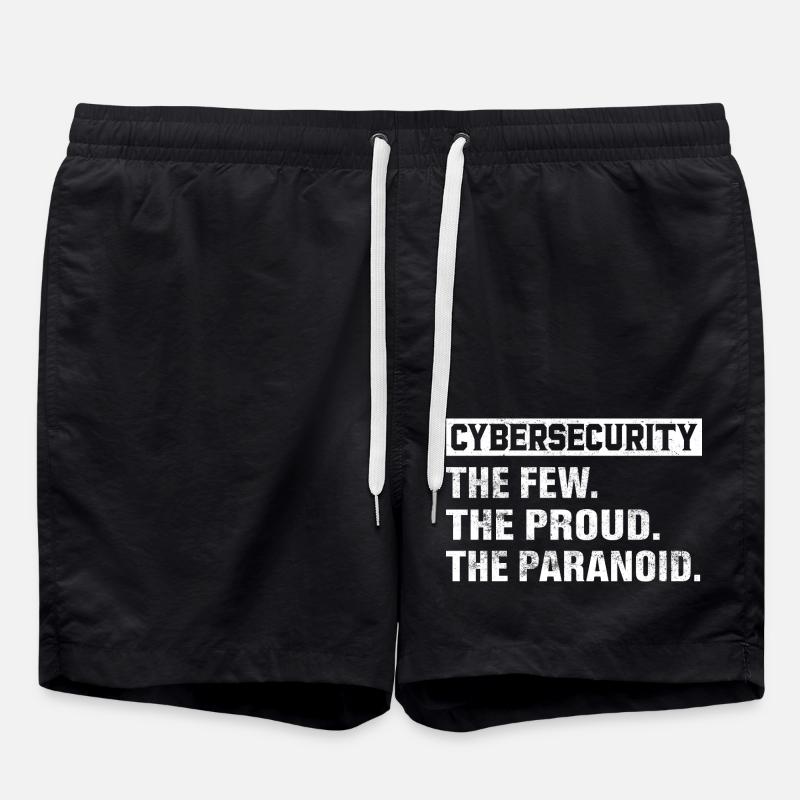 Cybersecurity Paranoia Humor Design - Badeshorts - Schwarz