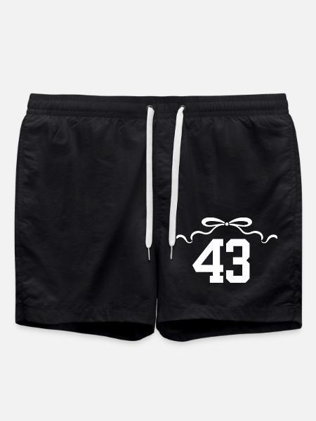 Number 43 Knot - 43rd Anniversary - Swim Trunks - black