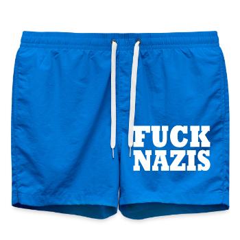 Fuck nazis - Badeshorts - Cobalt blue - Vorne