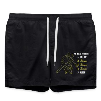 Valse Danse de couple - Short de bain - noir - Devant - AI Model Male 185 light (185cm)