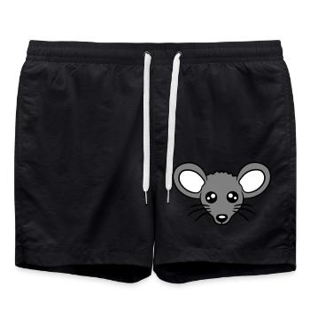 Maus Mäuschen Süße Kleine Ratte Nager Freundlich - Badeshorts - Schwarz - Vorne - AI Model Male 185 light (185cm)