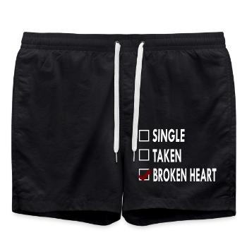 SINGLE BROKEN HEART - Short de bain - noir - Devant - AI Model Male 185 light (185cm)