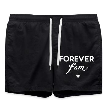 Für immer Fam - Badeshorts - Schwarz - Vorne - AI Model Male 185 light (185cm)